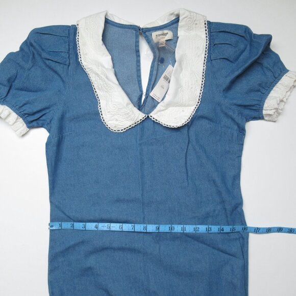 NWT Anthropologie Porridge Short-Sleeve Collared Slim Midi Dress XXS Small Flaw - Picture 7 of 14